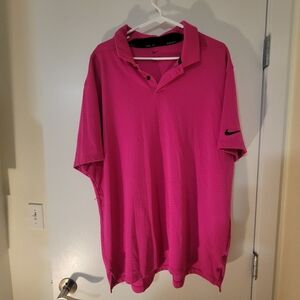 Nike Men's Vibrant Pink Polo Shirt